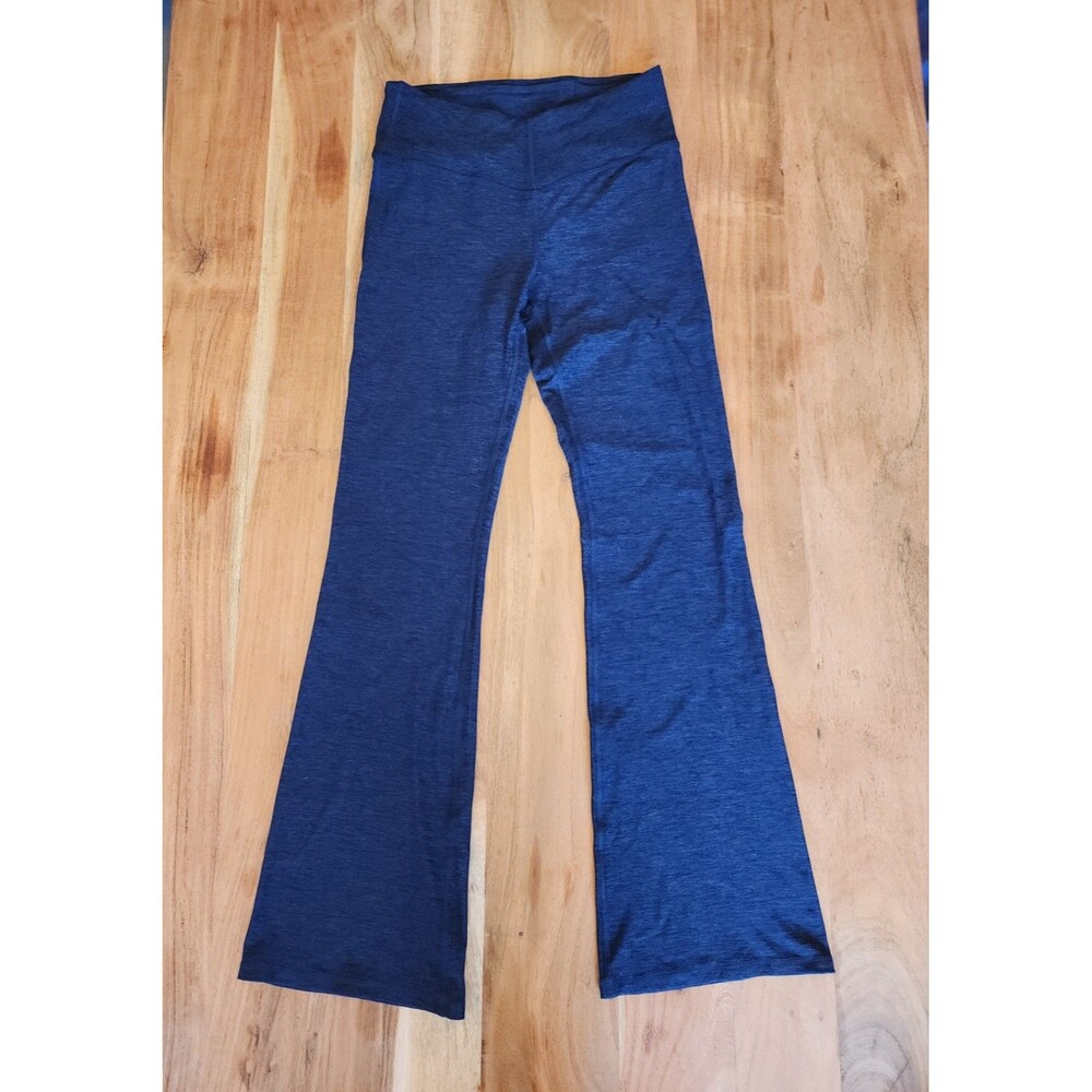 Fabletics Blue Heathered Flare Active Pants Women's Size Large Lounge EUC